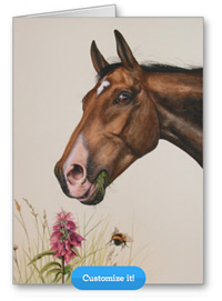 Horse and Flower Card